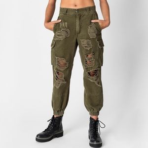 CARMAR distressed Cargo pants size 4